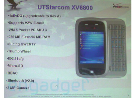 Verizon UTStarcom XV6800