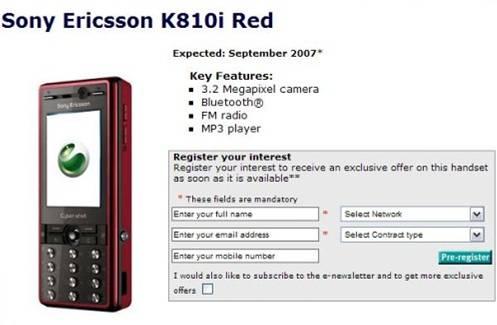 Sony Ericsson K810i Red