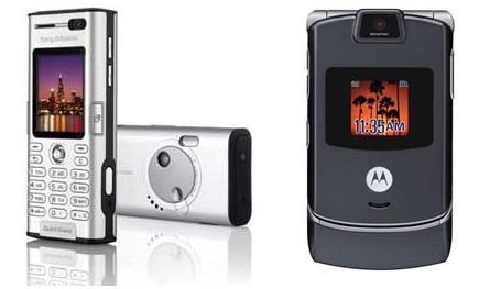 Sony Ericsson K600i  Motorola RAZR V3m